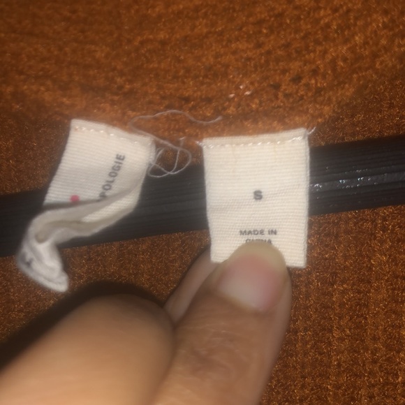 Anthropologie Moth sweater burnt orange v neck women’s sweater Size S pre-owned - Picture 3 of 8